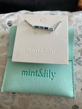 New Mint & Lily Multi-gemstone Bar Bracelet emerald, amethyst, sapphire & topaz
